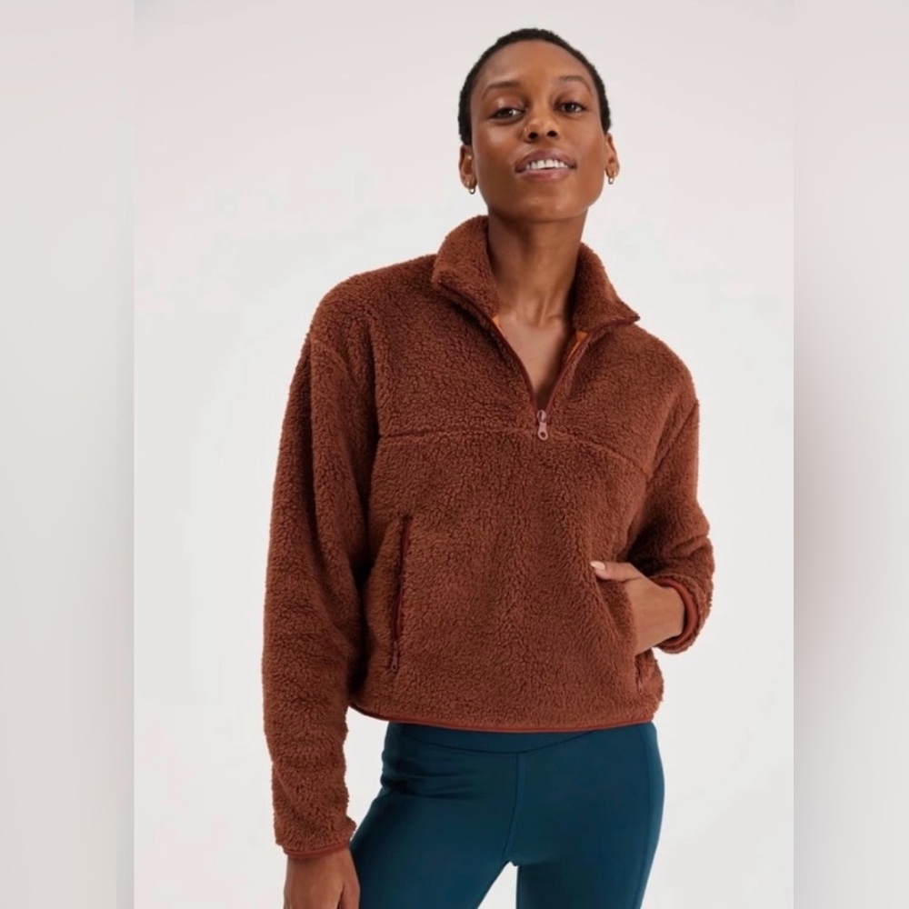 Girlfriend Collective Brown Teddy Jacket